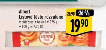 Albert Albert listové těsto rozválené chlazené balené • 275 g nabídka