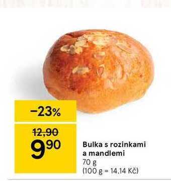 Tesco Bulka s rozinkami a mandlemi 70 g nabídka