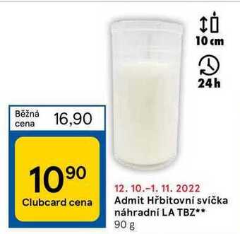 Tesco Admit hřbitovní svíčka náhradní la tbz** 90 g nabídka