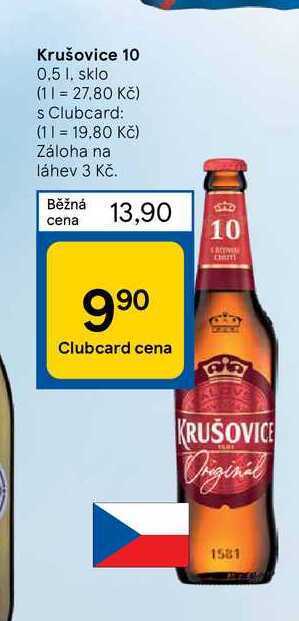 Tesco Krušovice 10 0,5 l nabídka