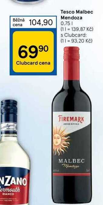 Tesco Tesco malbec mendoza 0,75 l nabídka