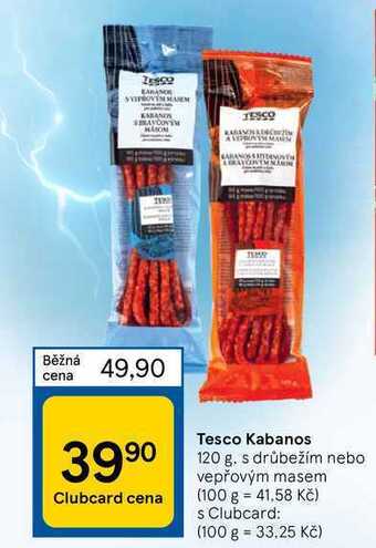 Tesco Tesco kabanos 120 g nabídka