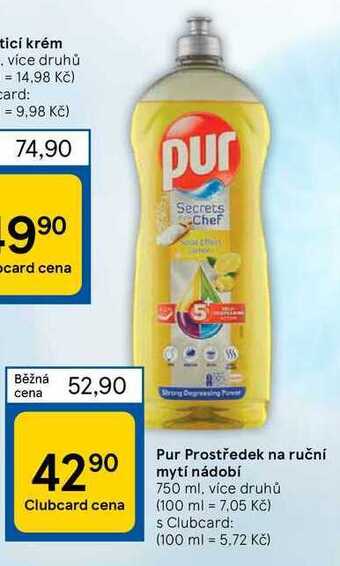 Tesco Pur prostředek na ruční mytí nádobí 750 ml nabídka