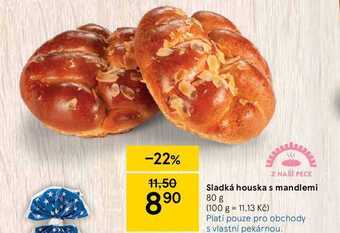 Tesco Sladká houska s mandlemi 80 g nabídka