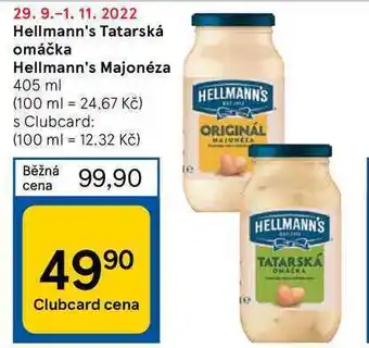 Tesco Hellmann's tatarská omáčka hellmann's majonéza 405 ml nabídka