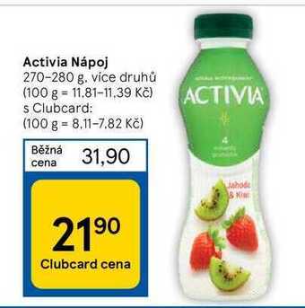 Tesco Activia nápoj 270-280 g nabídka