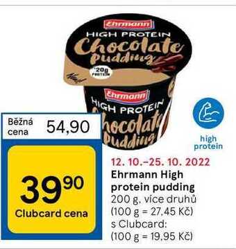 Tesco Ehrmann high protein pudding 200 g nabídka