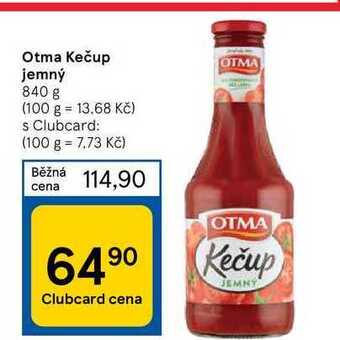Tesco Otma kečup jemný 840 g nabídka