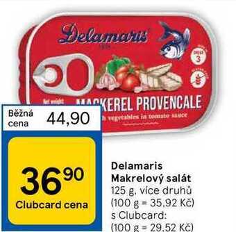 Tesco Delamaris makrelový salát 125 g nabídka