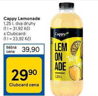 Tesco Cappy lemonade 1.25 l nabídka