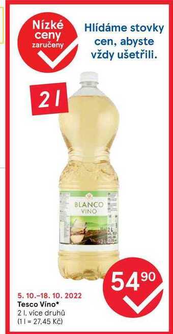 Tesco Tesco víno* 2 l nabídka