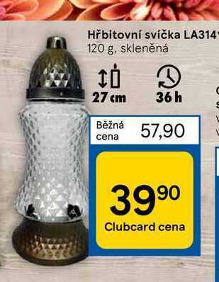 Tesco Hřbitovní svíčka la314 120 g nabídka