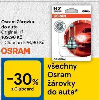 Tesco Osram žárovka do auta original h7 nabídka