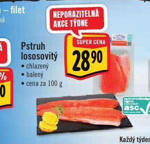 Albert Pstruh lososovitý filet nabídka