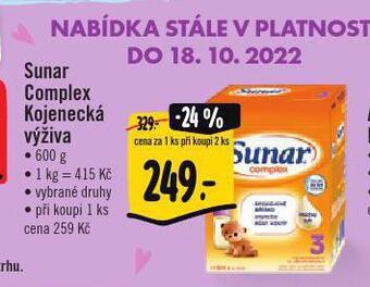 Albert Sunar kojenecká výživa nabídka