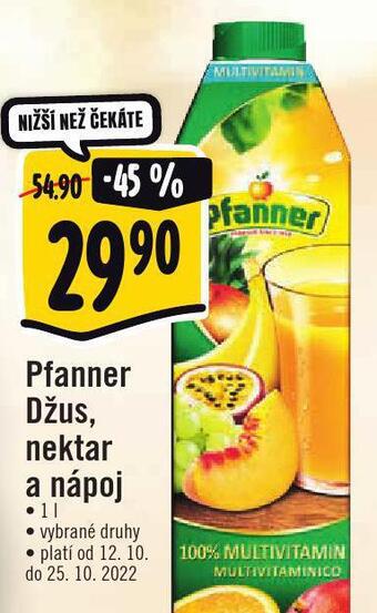 Jip Pfanner džus, nektar a nápoj nabídka