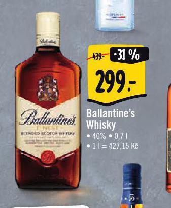 Jip Ballantine´s whisky nabídka