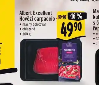 Jip Albert excellent hovězí carpaccio nabídka