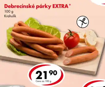 CBA Krahulík Debrecínské párky EXTRA 100 g nabídka