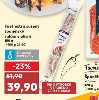 Kaufland Fuet extra sušený španělský salám s plísní nabídka