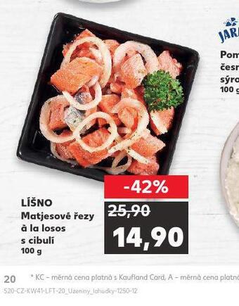 Kaufland Matjesové řezy á la losos s cibulí nabídka