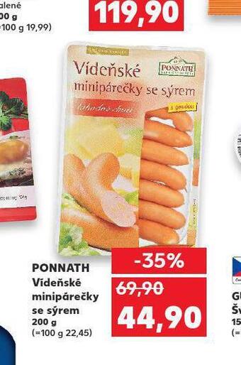 Kaufland Vídeňské minipárečky se sýrem nabídka