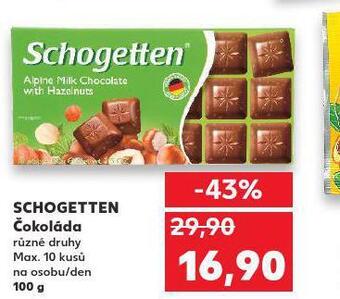 Kaufland Schogetten čokoláda nabídka