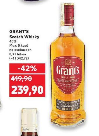 Kaufland Grant´s scotch whisky nabídka