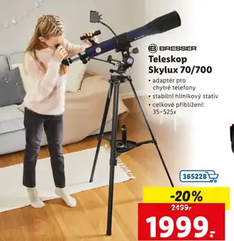 Bresser Teleskop Skylux 70/700 celkové přiblížení: 35-525x, stabilní hliníkový stativ