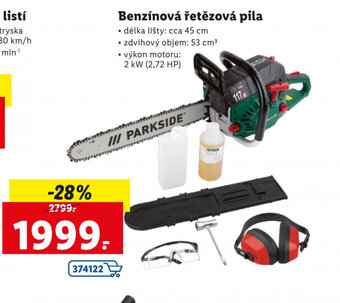 Lidl Benzínová řetězová pila délka lišty: cca 45 cm, zdvihový objem: 53 cm3 nabídka