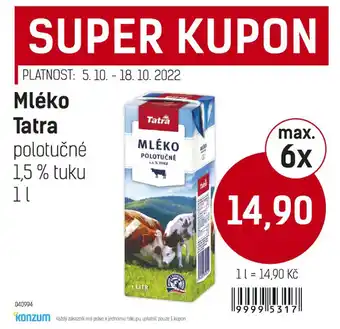 Konzum Tatra Mléko 1,5% nabídka