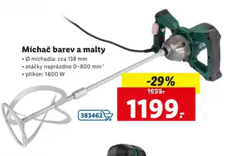 Lidl Parkside Míchač barev a malty příkon: 1600 W, míchadla: cca 138 mm nabídka