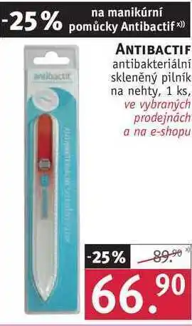 Antibactif antibakteriální skleněný pilník na nehty, 1 ks