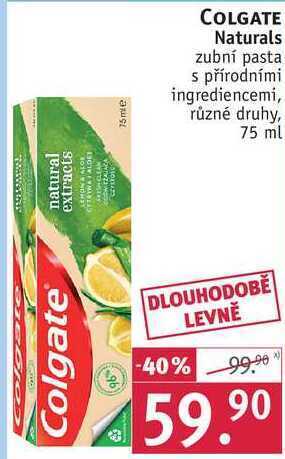 Rossmann Colgate naturals zubní pasta, 75 ml nabídka