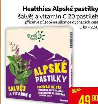 Teta Healthies alpské pastilky šalvěj a vitamin c 20 pastilek nabídka