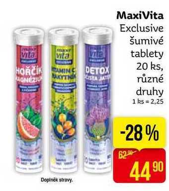 Teta Maxivita exclusive šumivé tablety 20 ks, různé druhy nabídka