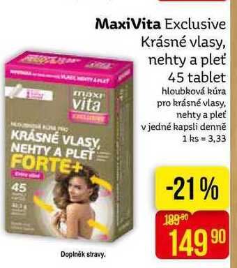 Teta Maxivita exclusive krásné vlasy, nehty a pleť 45 tablet nabídka