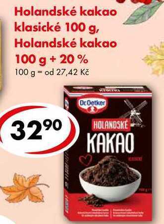 CBA Holandské kakao klasické 100 g, holandské kakao 100 g + 20% nabídka