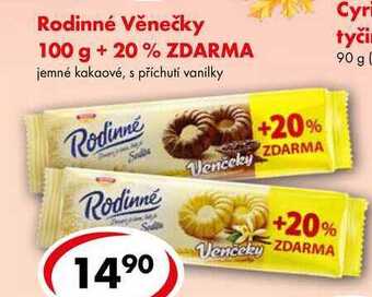 CBA Rodinné věnečky 100 g + 20% zdarma nabídka