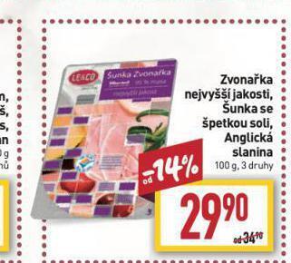 Billa Šunka zvonařka nabídka