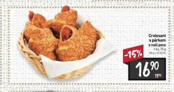 Billa Croissant s párkem nabídka
