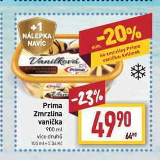 Billa Prima zmrzlina vanička nabídka