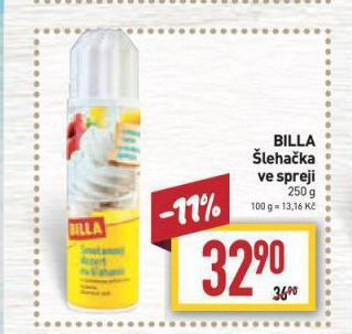 Billa Šlehačka ve spreji nabídka