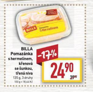 Billa Pomazánka nabídka