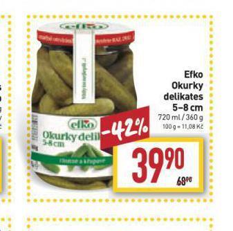 Billa Efko okurky nabídka