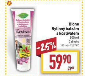 Billa Bio bione bylinný balzám nabídka