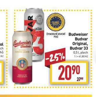 Billa Pivo budweiser budvar nabídka