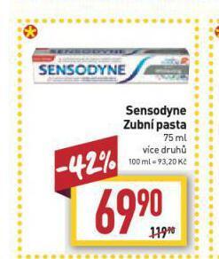 Billa Sensodyne zubní pasta nabídka