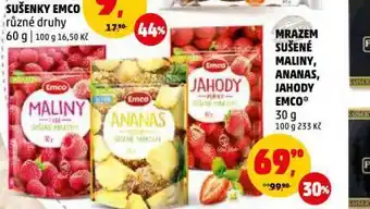 Penny Market Mrazem sušené maliny, ananas, jahody emco nabídka