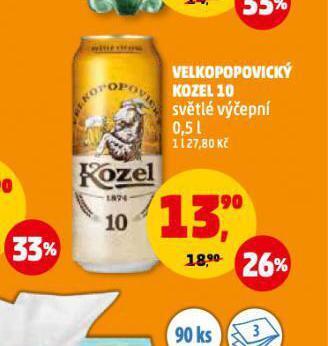 Penny Market Pivo velkopopovický kozel 10 nabídka